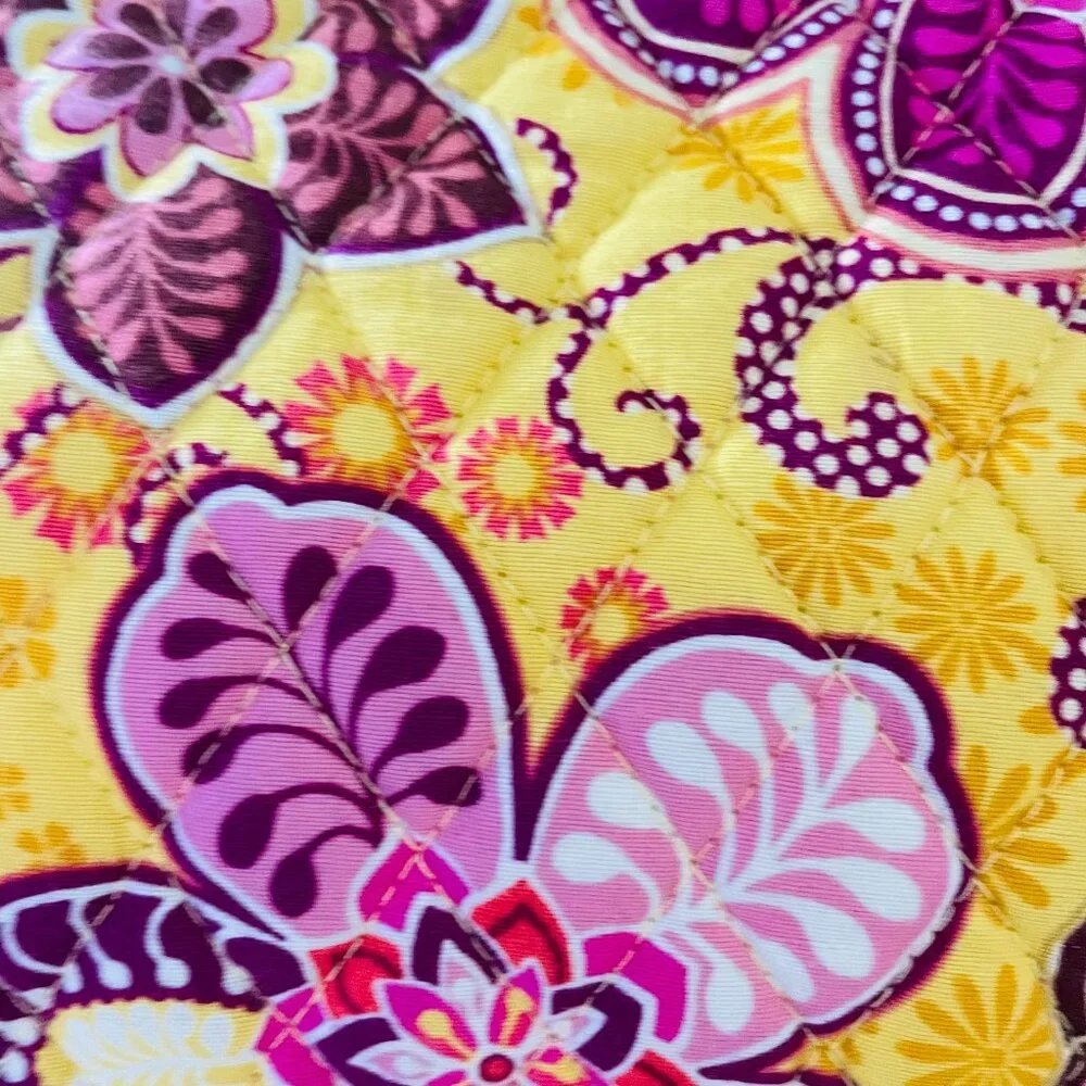 Vera Bradley Gabby Bag Bali Gold Quilted Floral Tote Retired Print - Picture 2 of 9